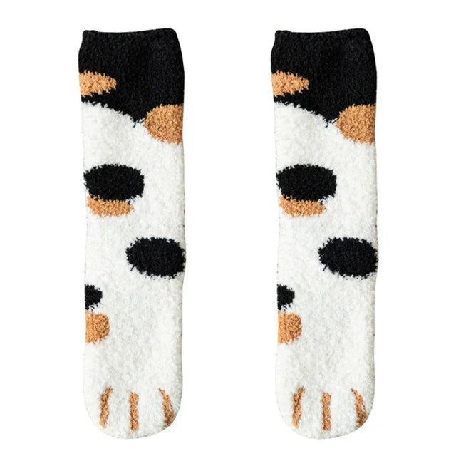 Plush Winter Cute Cat Paws Sock