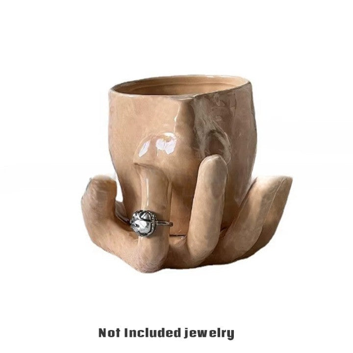 Artistic Hand Grip Base Unique Coffee Mug