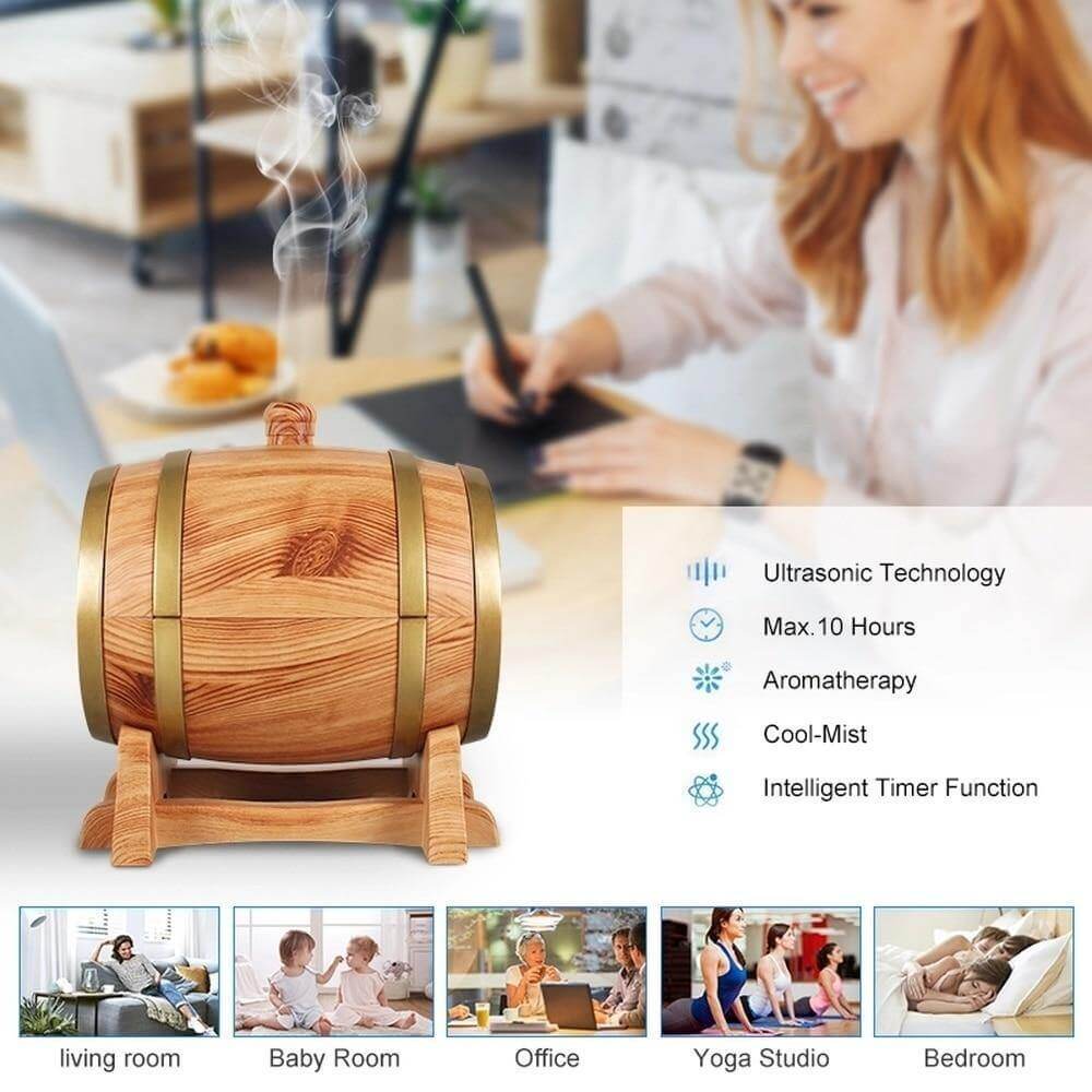 Smart Wine Barrel Aroma Diffuser with Bluetooth Speaker