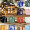 16mm Natural Crystal Dice – Fun Tabletop Game Prop (Sandblasted, Square-Cornered Semi-Precious Stone)
