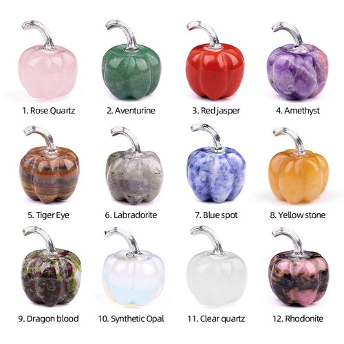 20mm Mini Pumpkin-Shaped Amethyst and Agate Ornament