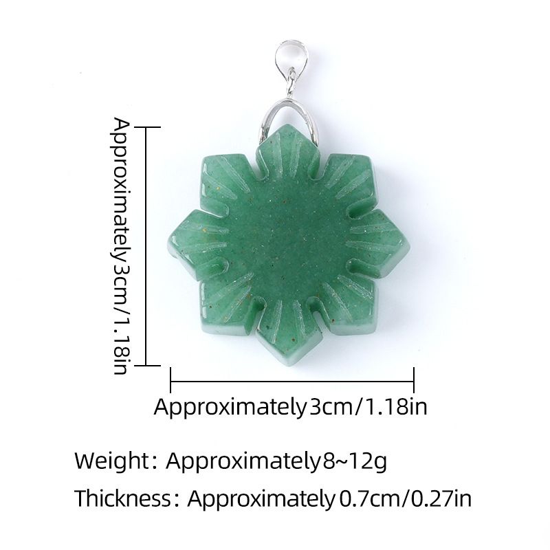 Natural Crystal and Agate Semi-Precious Stone Snowflake-Shaped Pendant – DIY Necklace & Handmade Jewelry