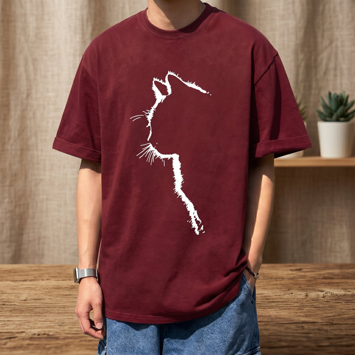Cat Line Abstract T-Shirt