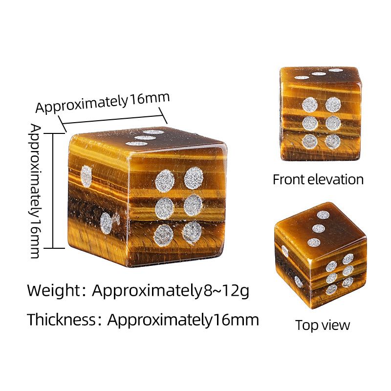 16mm Natural Crystal Dice – Fun Tabletop Game Prop (Sandblasted, Square-Cornered Semi-Precious Stone)