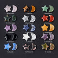 Natural crystal, agate, and semi-precious stone 20mm five-pointed star, star, and moon decorative accessories (undrilled)