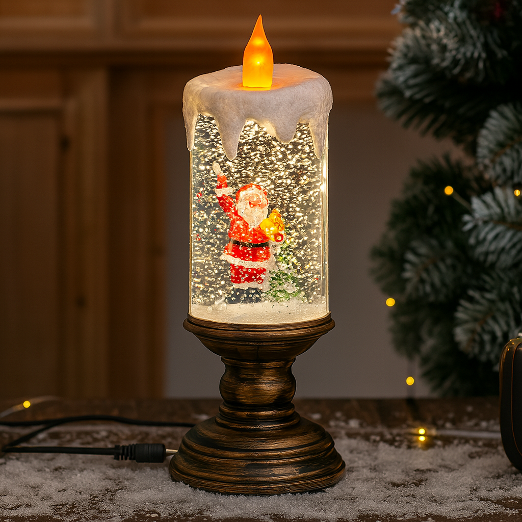 Snowfall Crystal Christmas Candle Light