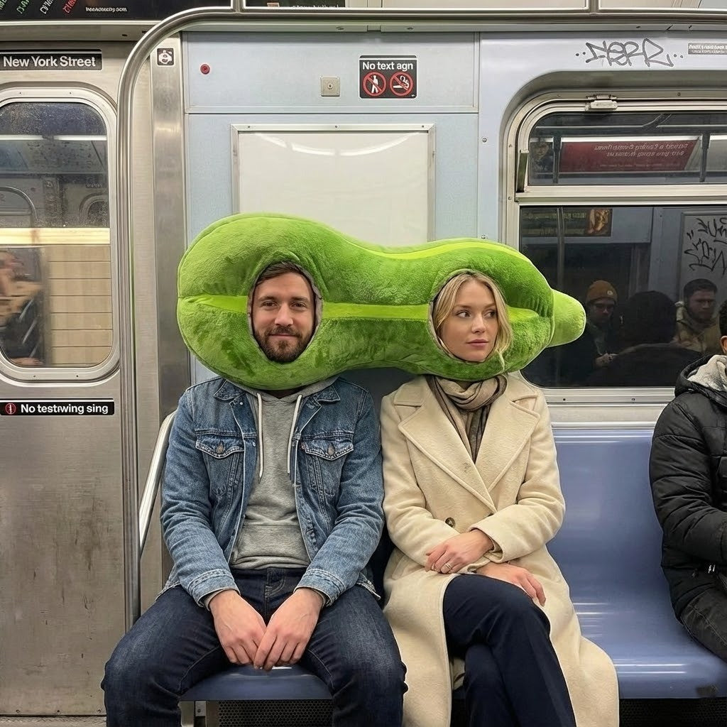 Silly Squash Couple Plush Head Pillow