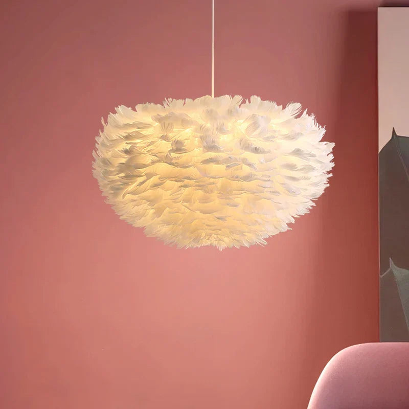 Cloud Like Realistic Feather Chandelier