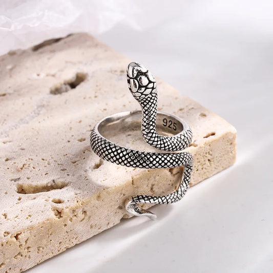 Textured Snake Steel Ring