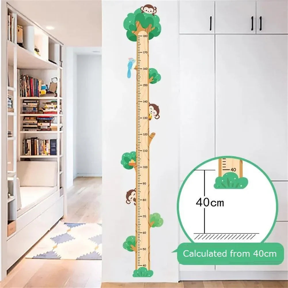 Animal Theme Kids Height Measurement Wall Sticker