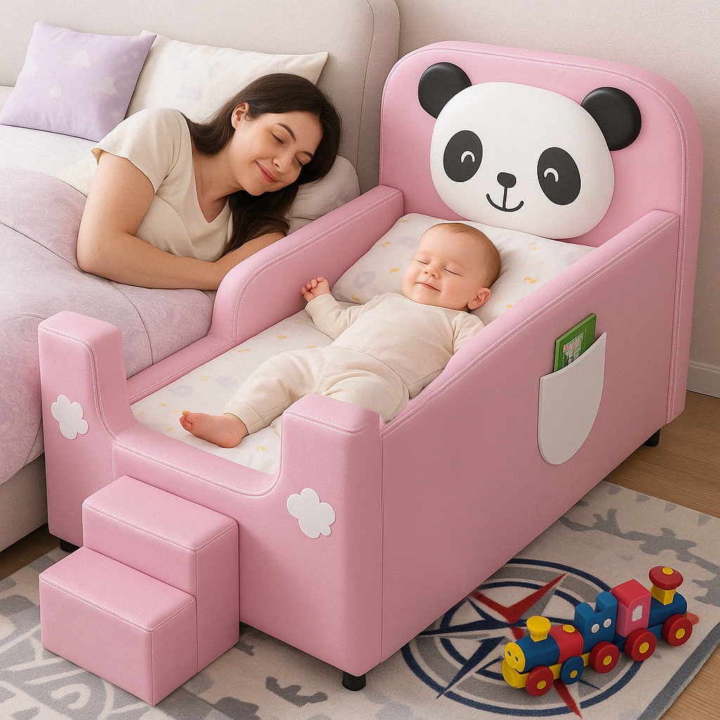Cute Panda Easy Access Bedside Toddler Bed