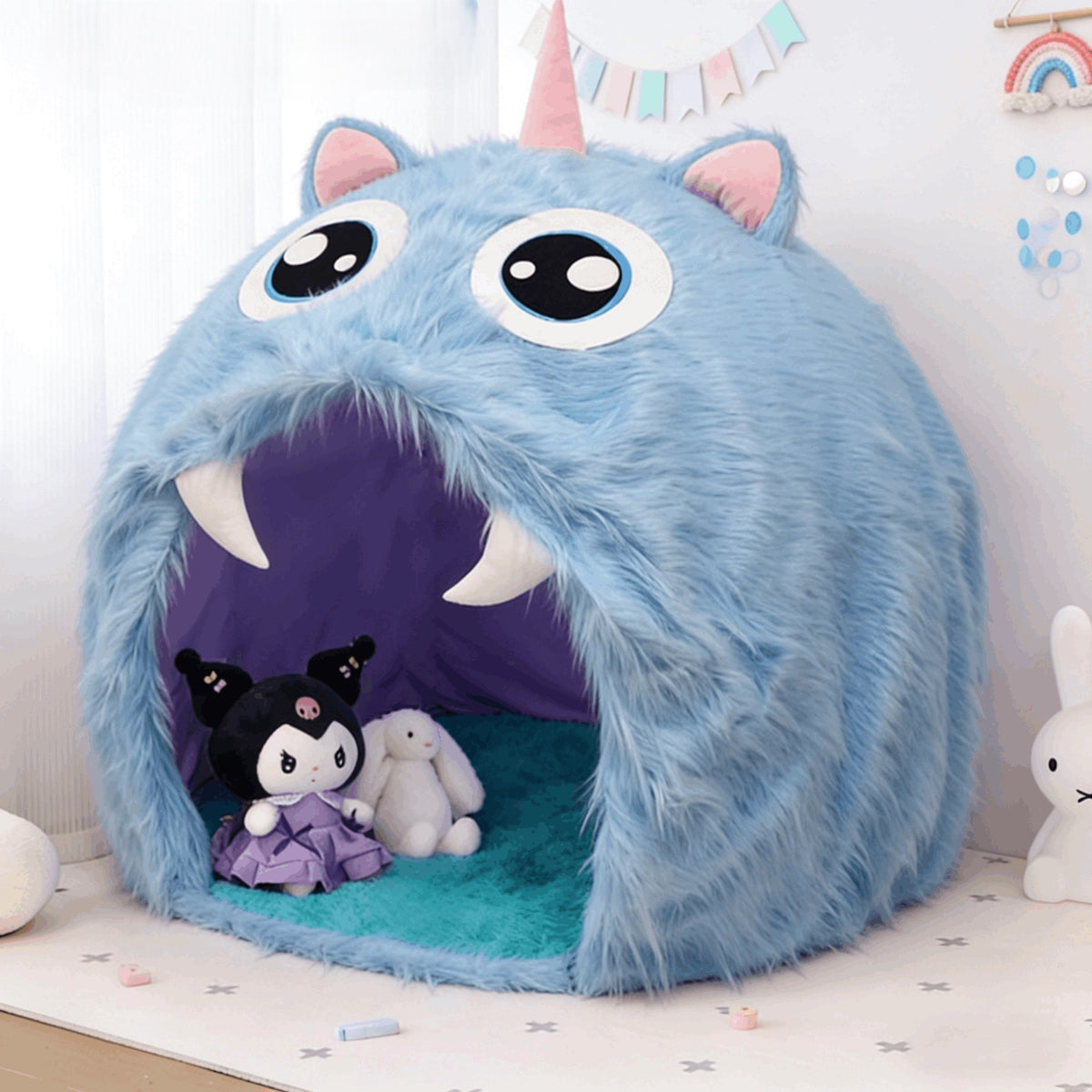 Purple Plush Monster Playhouse Indoor Kids Tent