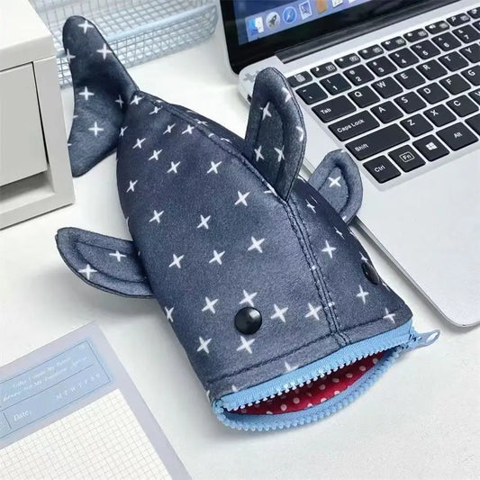 Deep Blue Shark Zipper Pencil Case