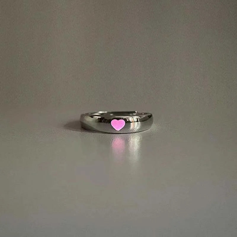 Eternal Love Luminous Heart Couple Gift Ring