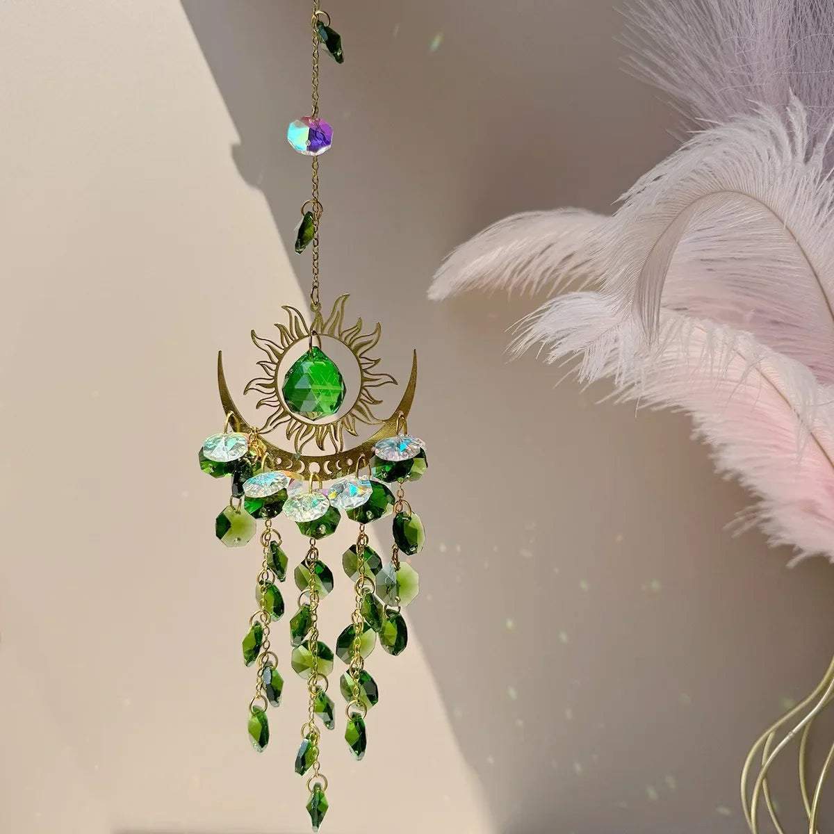 Radiant Moonlit Quartz Prism Suncatcher