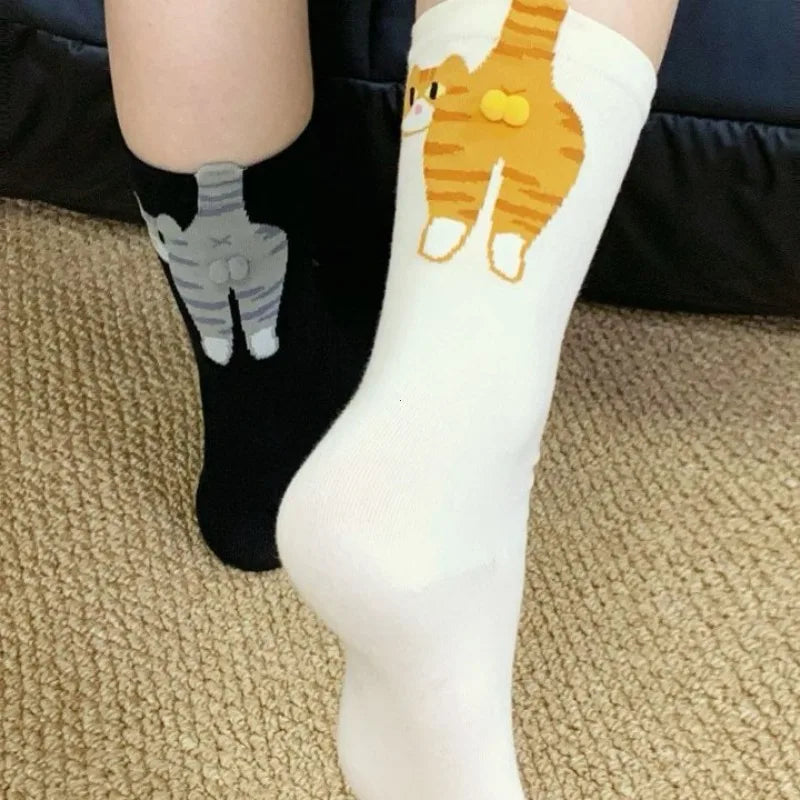 Cute Cat Butt Cartoon Socks