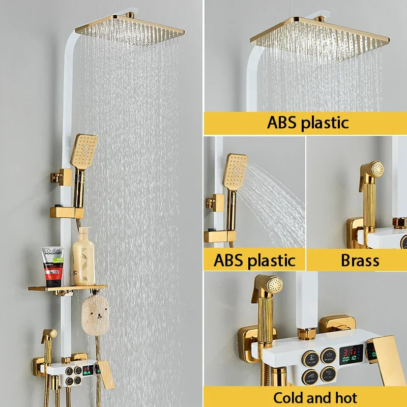 Thermostatic Digital Display Stylish Pressure Shower Set
