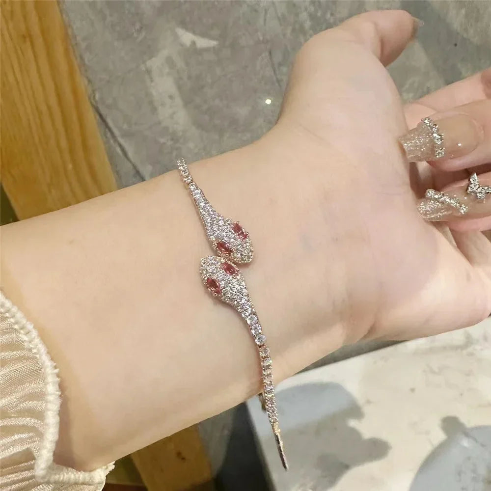 Zircon Stone Adjustable Snake Bracelet