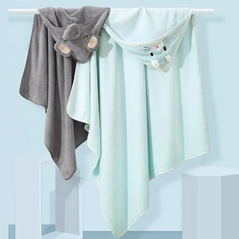 Animal-Themed Hooded Baby Bathrobe