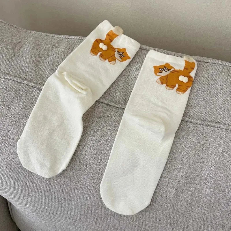 Cute Cat Butt Cartoon Socks