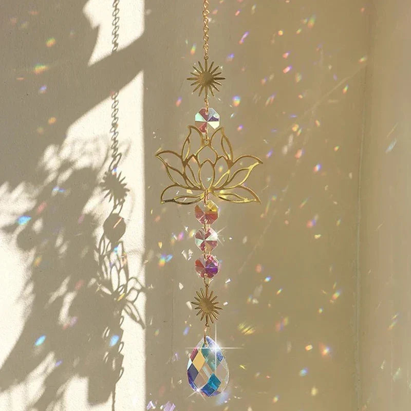 Lotus Crystal Sun Catcher Rainbow Prism
