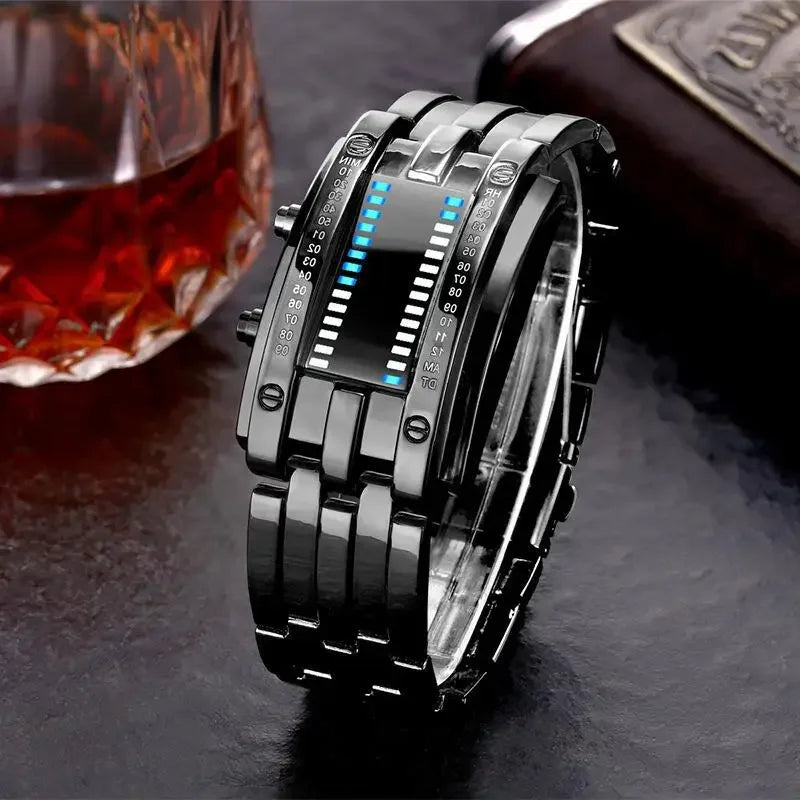 Steel Lava Binary Watch