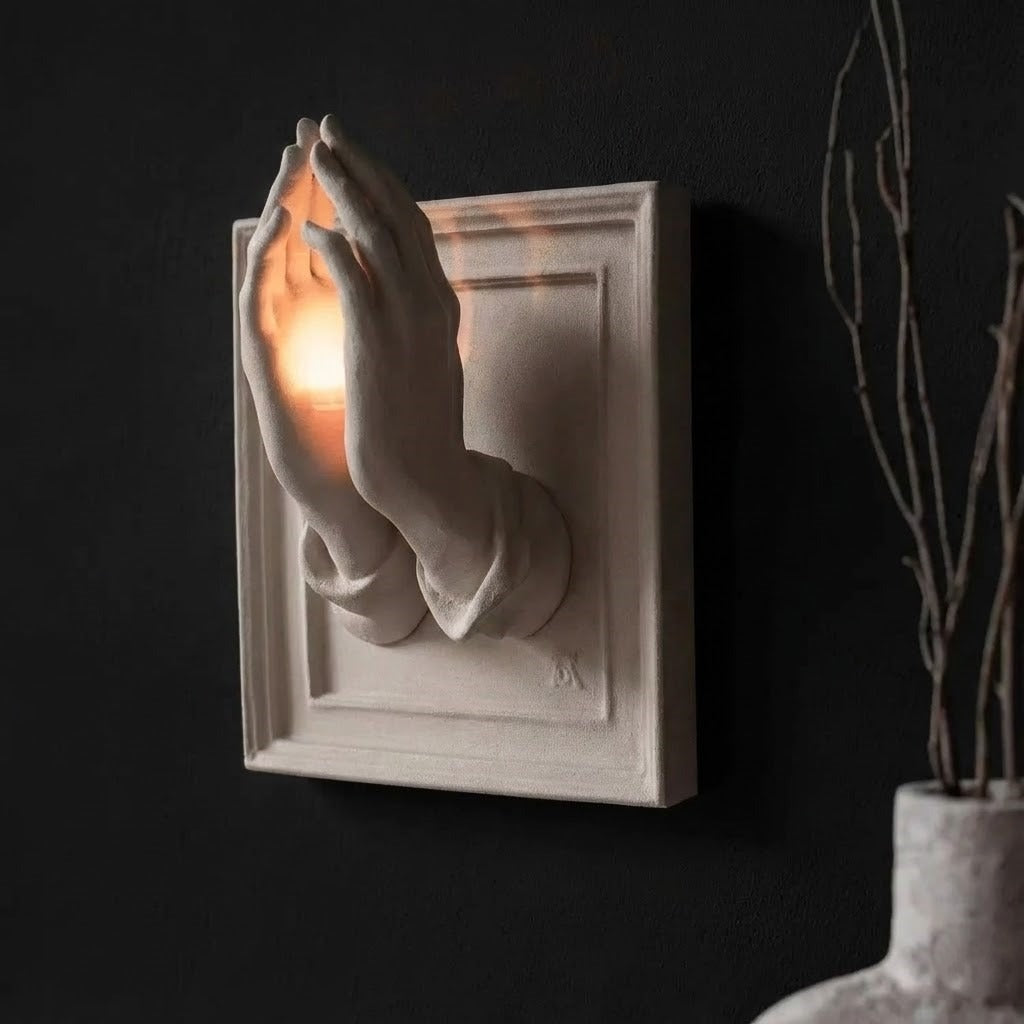 Praying Hands Nordic Wall Candle Holder