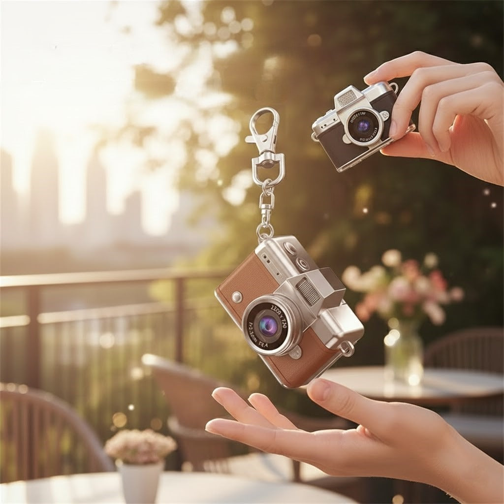 Retro Flip Screen Mini Camera Keychain