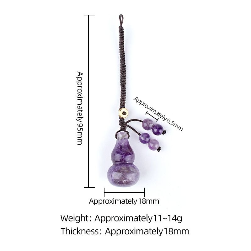 Natural Crystal Gourd Keychain/Charm – DIY Braided Cord Accessory for Cars, Bags, and Decor (Jade & Agate Gourd)