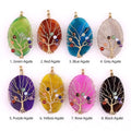 45–60mm Agate Slice Wire-Wrapped Tree of Life Pendant – DIY Accessory