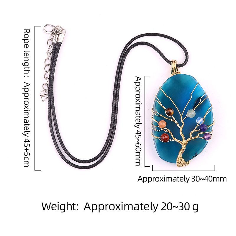 45–60mm Agate Slice Wire-Wrapped Tree of Life Pendant – DIY Accessory