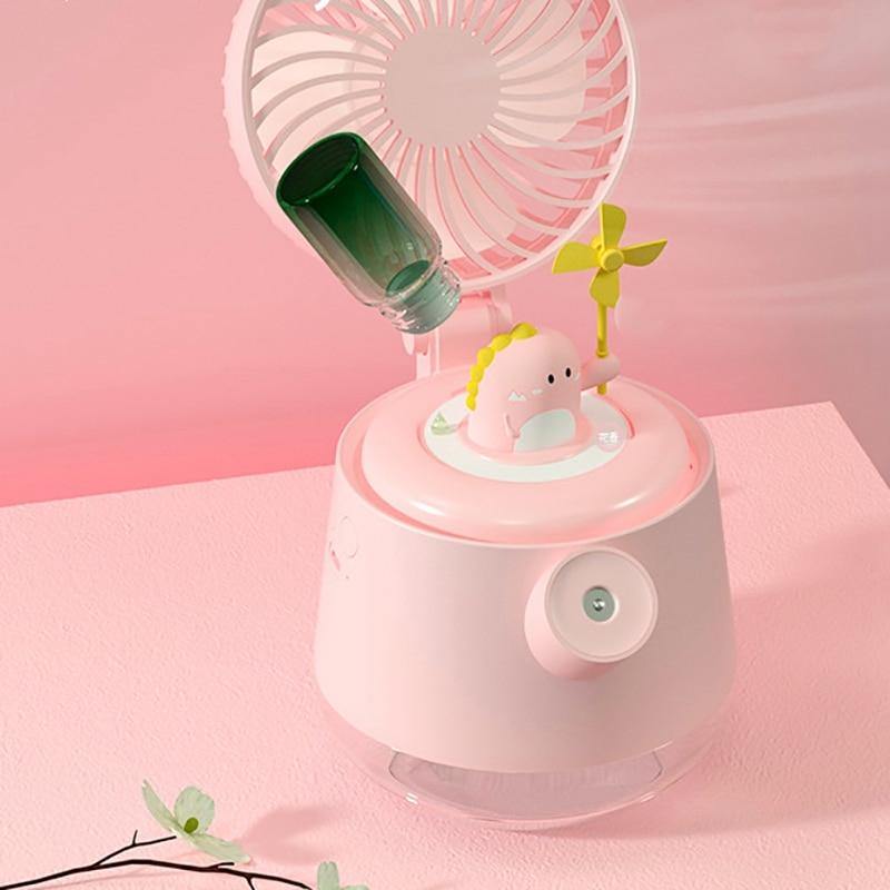 Portable Desktop Night Light Humidifier Fan