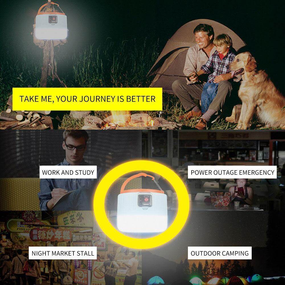 Outdoor Waterproof Solar Rechargeable Camping LED Lamp