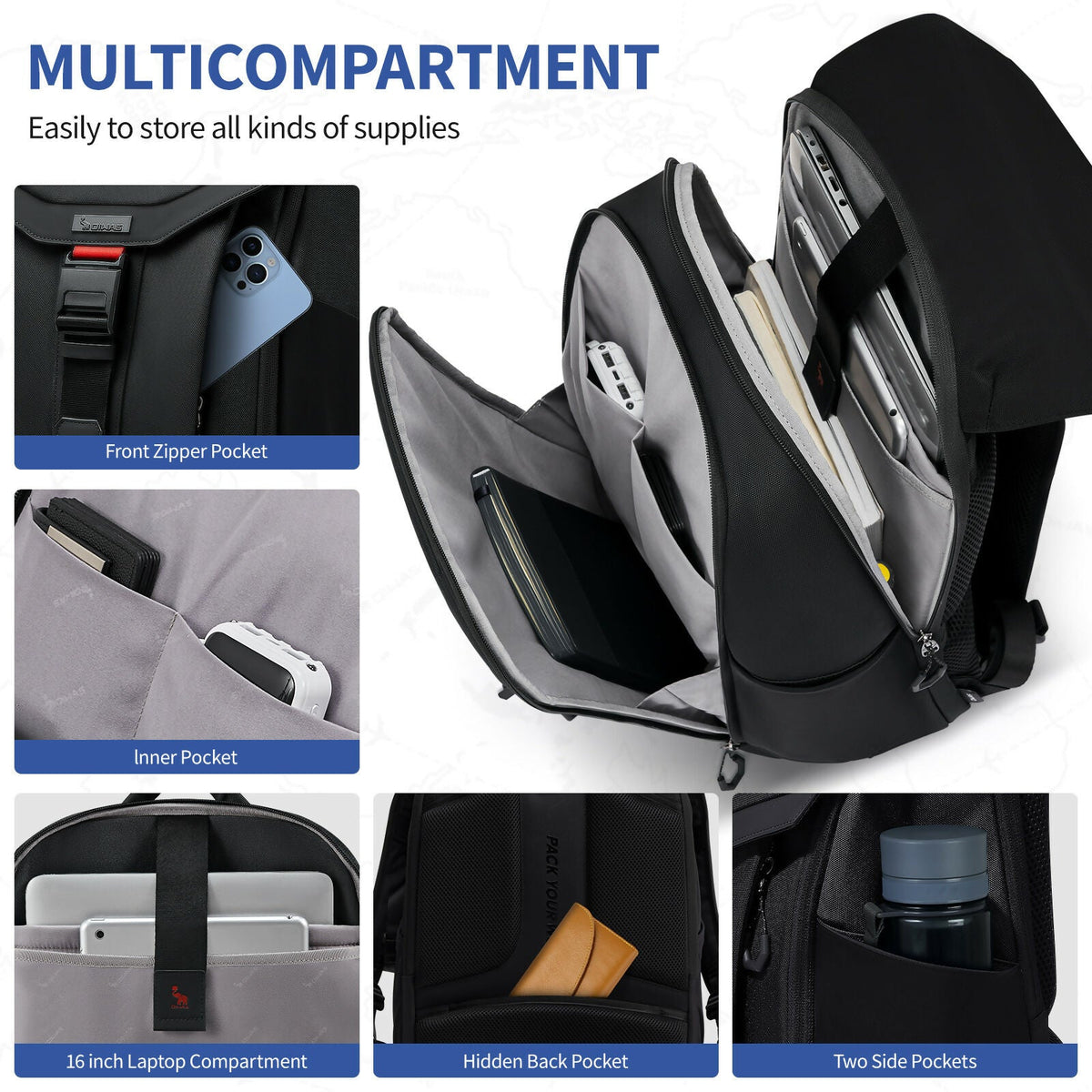 OIWAS Weight Reduction Function 16” Laptop Backpack